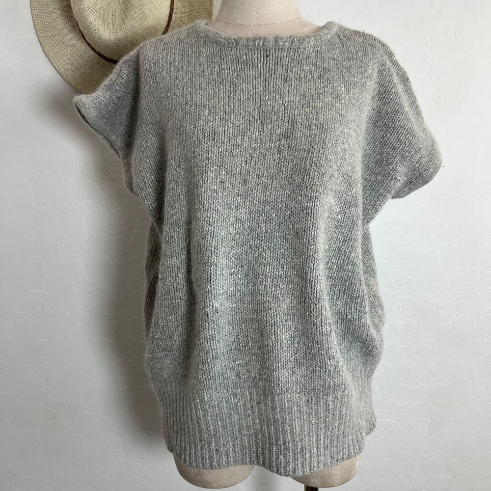 Semplice VTG gray knit sweater tank vest L layering quiet luxury minimalist work